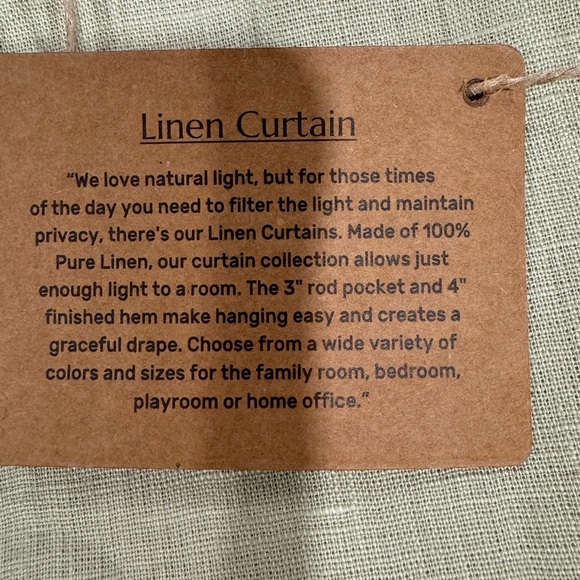 Solino Home 100% pure Linen Curtain Sage Green 52 x 84 Inch - Picture 10 of 10